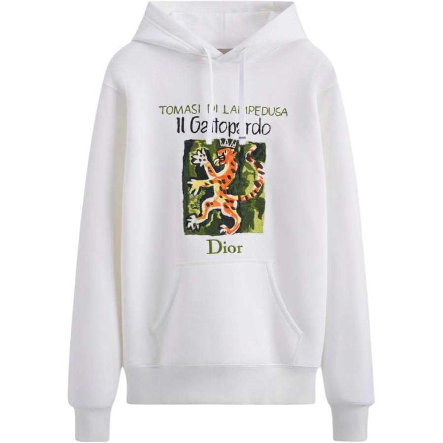 DIOR Sweatshirts Men's White Hooded Non Detachable Moderate