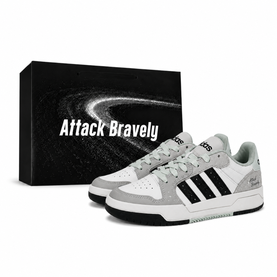 Adidas Adidas ENTRAP Skateboard Shoes Unisex Low Top White Gray Black Light Green Starry Sky Color Block