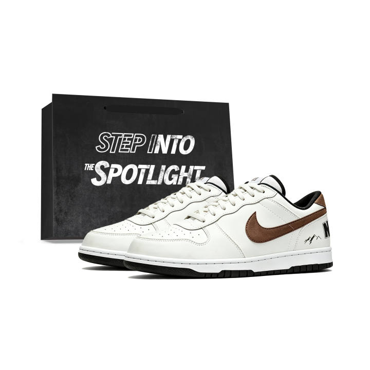 Nike Nike Big Skateboard Shoes Unisex Low Top Black White Beige Brown