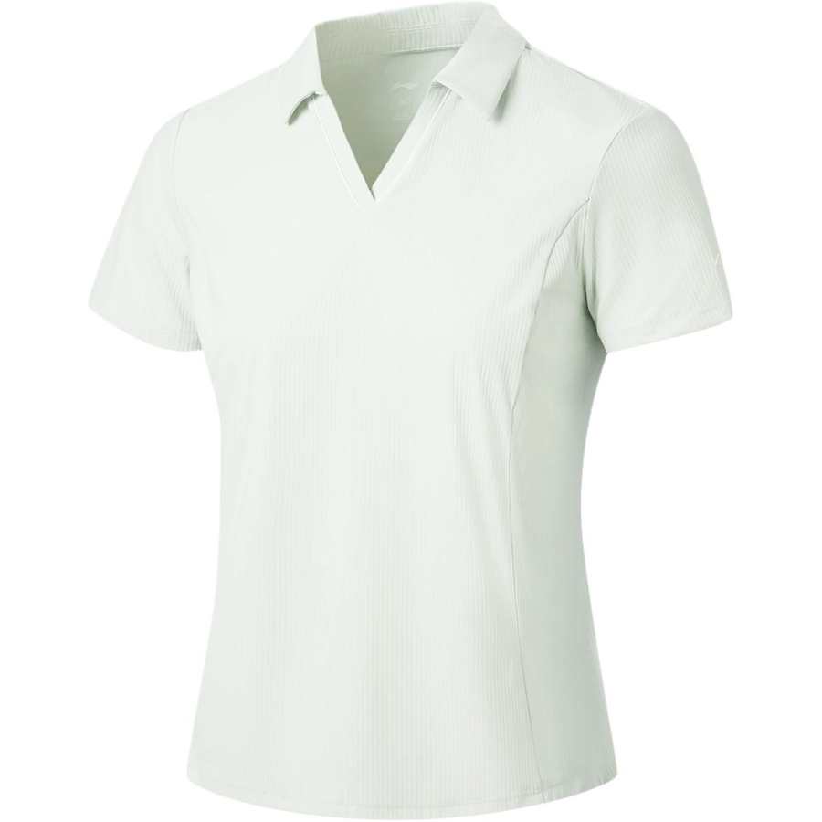 Li-Ning Li Ning Fitness Series Polo Shirts Women's Light Asphalt Gray Polo Collar Moderate Straight Fit