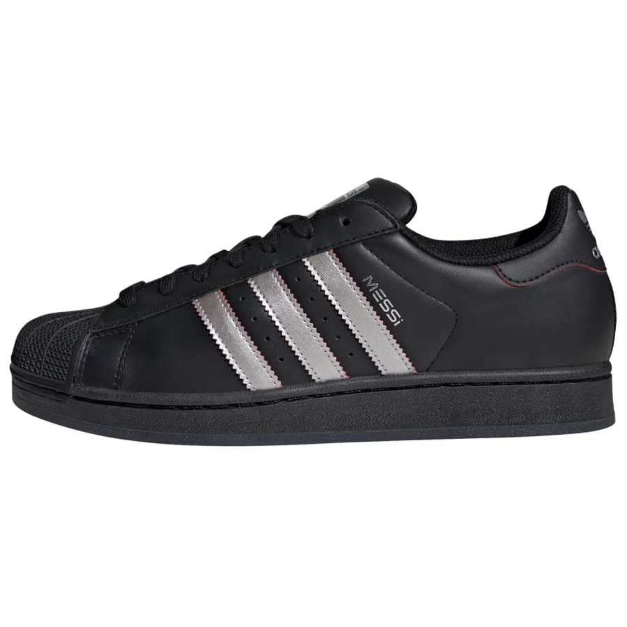Adidas Originals SUPERSTAR Skateboard Shoes Unisex Low Top Core Black/Metallic Silver/Pure Gemstone Red