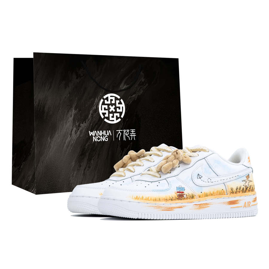 Nike Nike Air Force 1 Kaleidoscope, Rice Fragrance, Shopping Bag Abrasion Resistant Low top Skateboard Shoes Women's