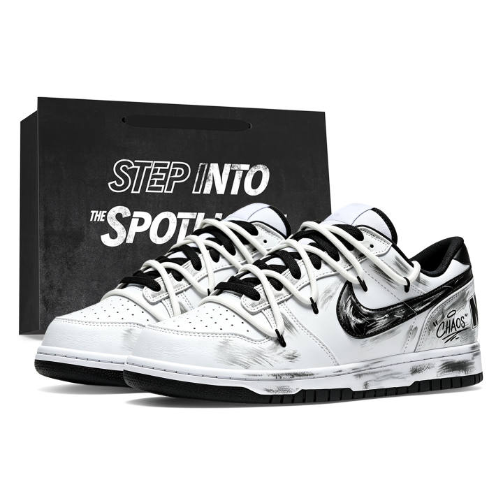Nike Nike Big Skateboard Shoes Unisex Low Top Black White Gray