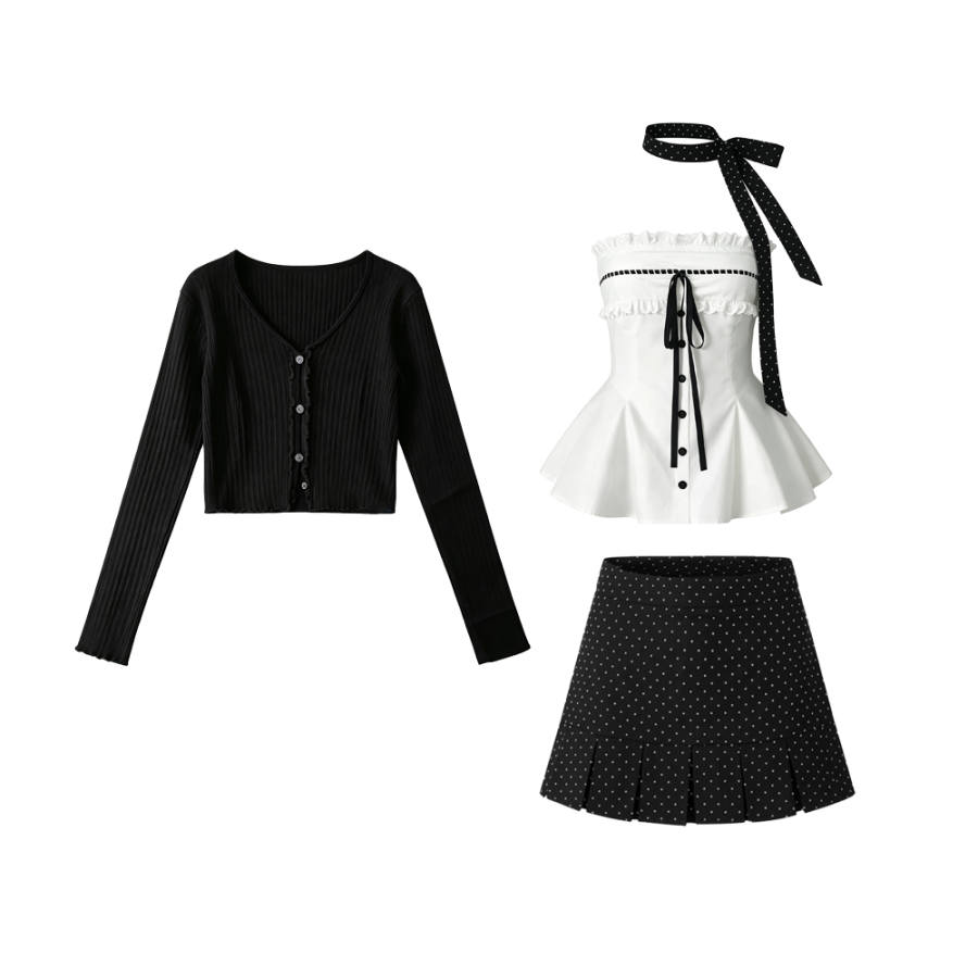 PAVLISOVA Two Piece Skirt Sets Women's Boat Neck Moderate Short