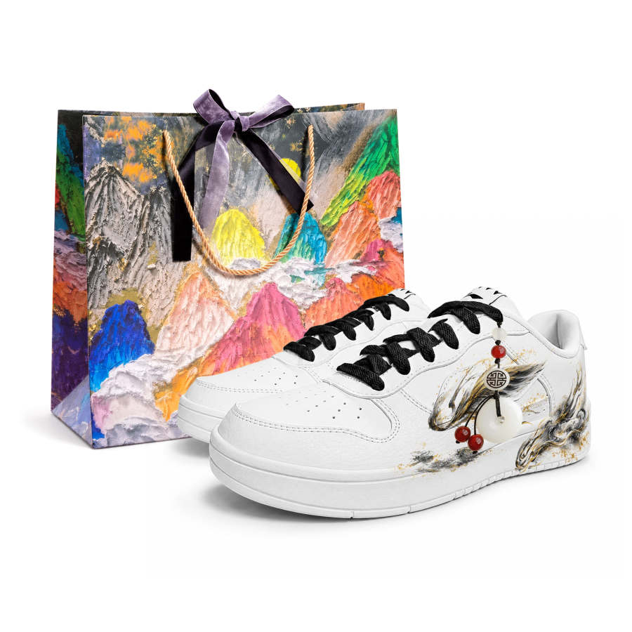 Li-Ning Li Ning Skateboard Shoes Unisex Low Top White Black Red Gold Color Block