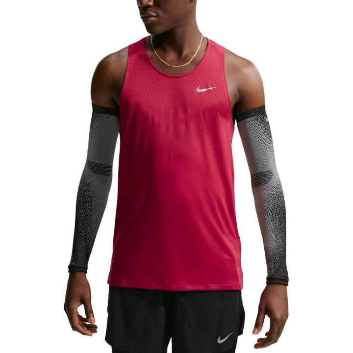 Nike Nike Dri FIT ADV Running Tank Tops Men's Strengthening Red Crew Neck Moderate