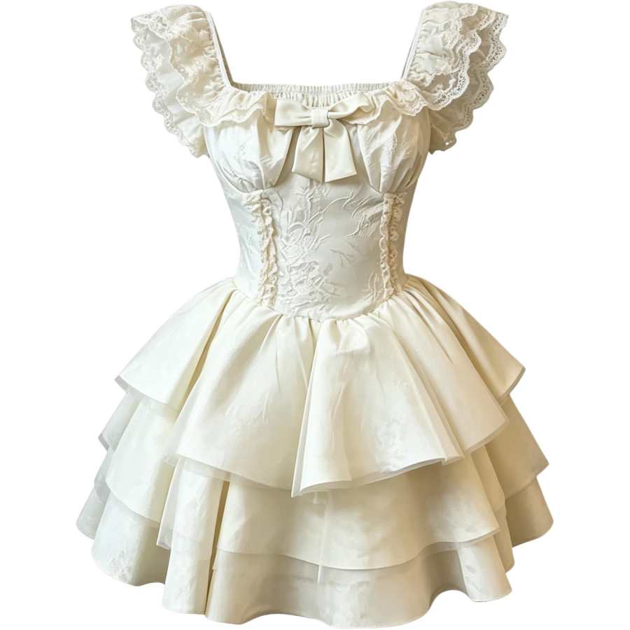 PAVLISOVA Short Sleeved Dress Women's Gift Box Set Included Cotton Candy Cake