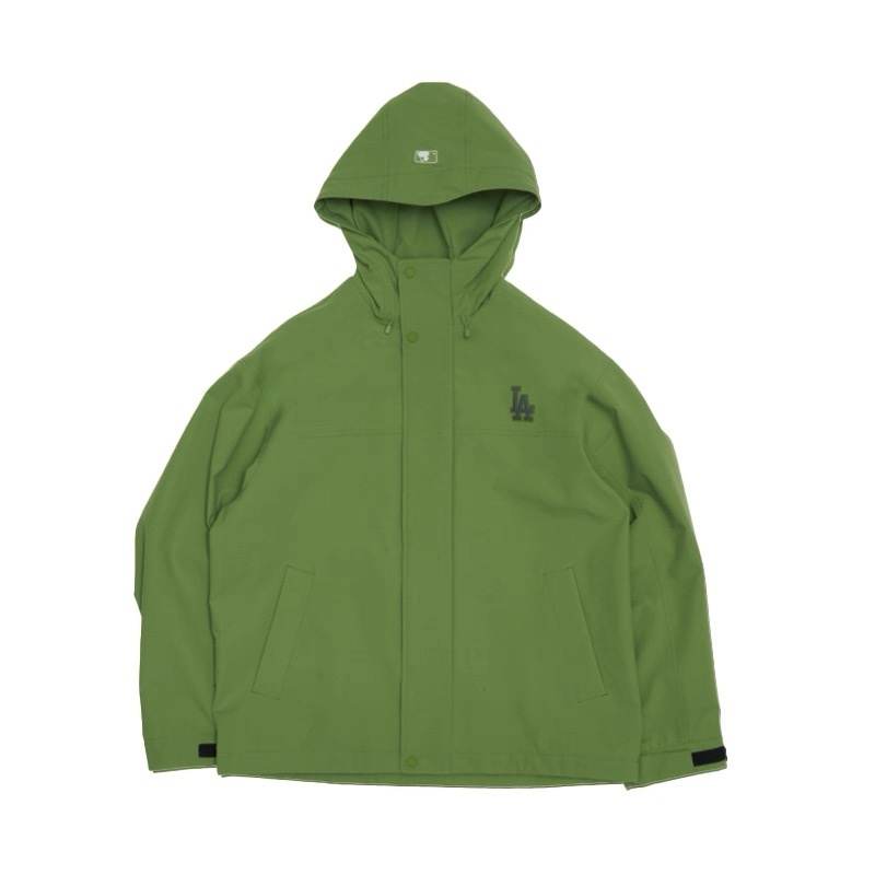 MLB Los Angeles Dodgers Jackets Unisex Olive Green Hooded Non Detachable Moderate