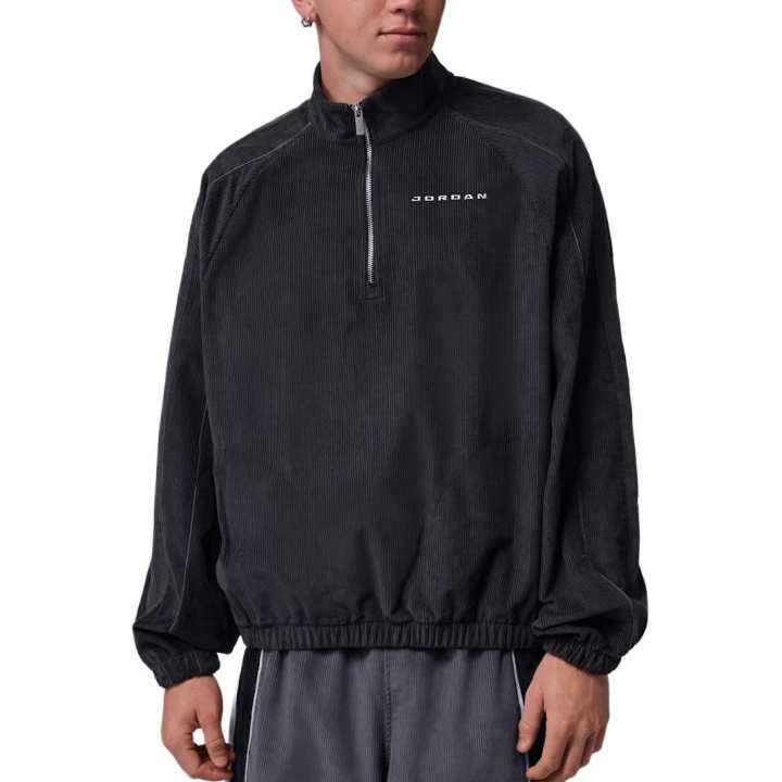 Jordan Jordan Flight Sweatshirts Men's Black/Black/Dark Smoke Gray/White Stand Collar Moderate