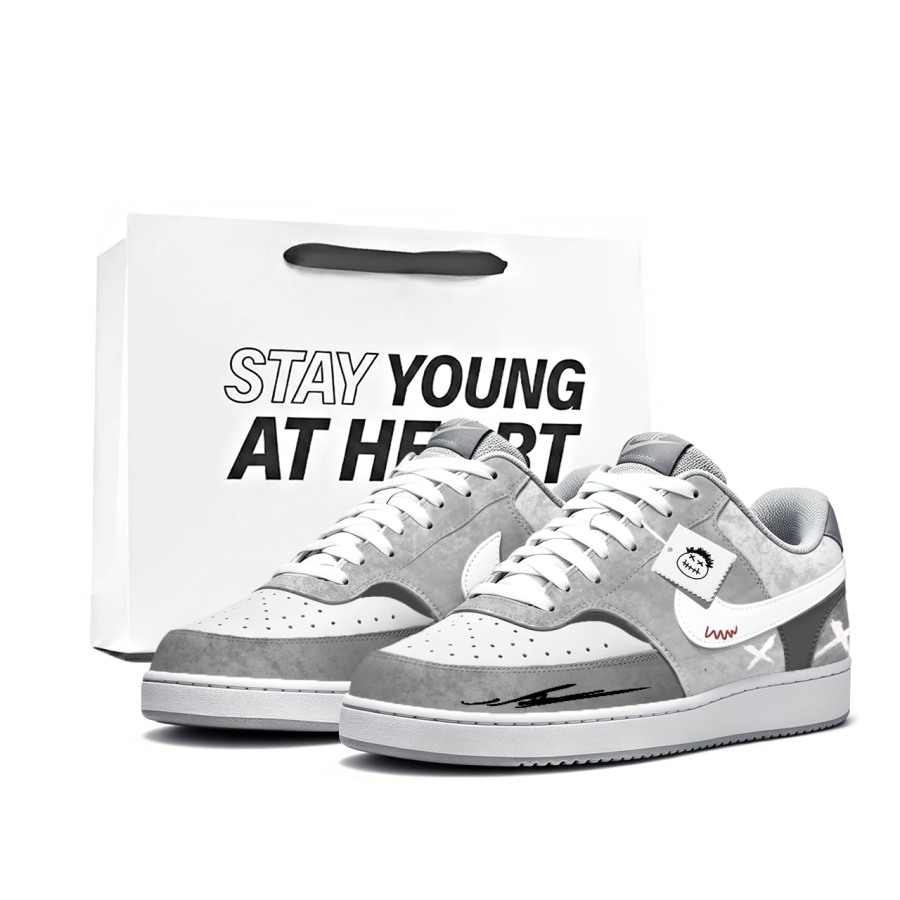 Nike Nike Court Vision Low Skateboard Shoes Men's Low Top Gray