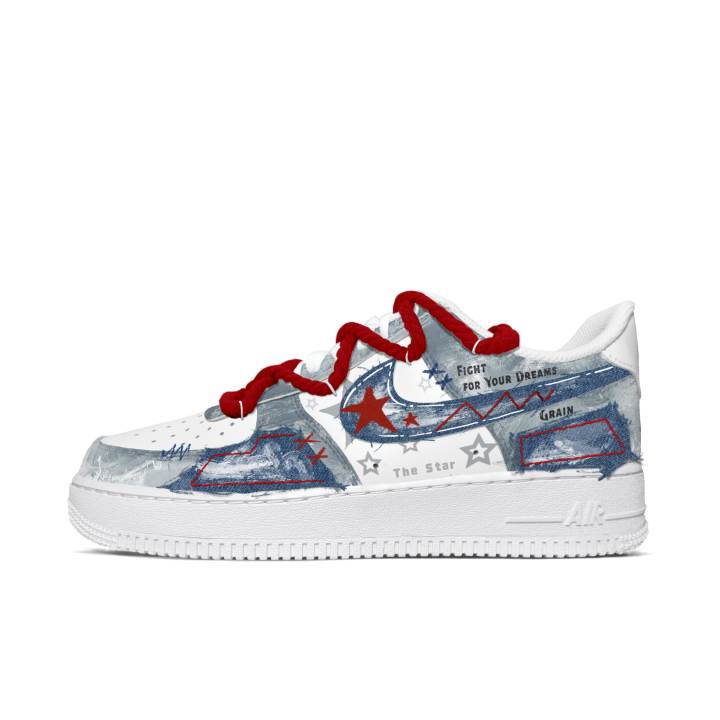 Nike Nike Air Force 1 Skateboard Shoes Men's Low Top Blue/Red