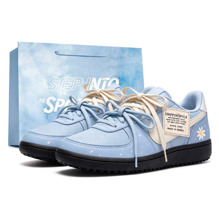 Nike Nike Field General Casual Shoes Women's Low Top Light Blue, White, And Black Color Block Daisy Accent