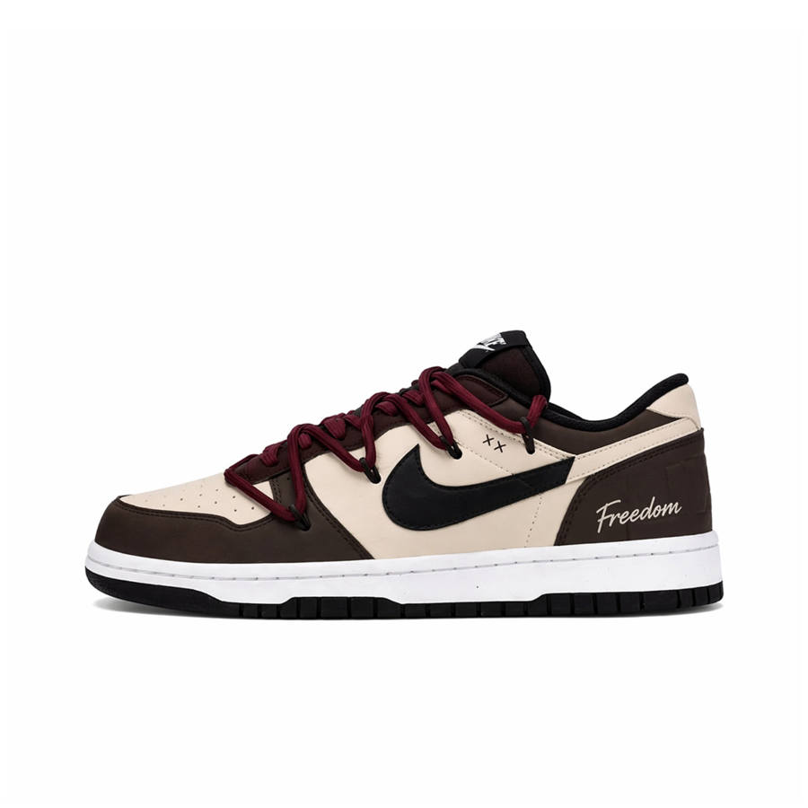 Nike Nike Dunk Skateboard Shoes Men's Low Top Black/Beige/Red