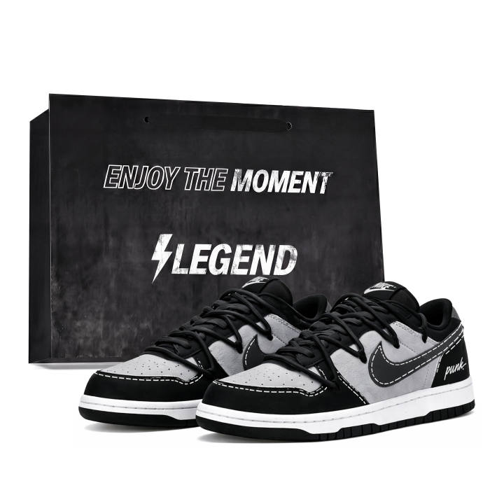 Nike Nike Dunk Skateboard Shoes Men's Low Top Black/Gray/White