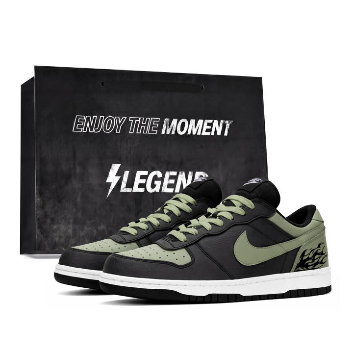 Nike Nike Dunk Skateboard Shoes Men's Low Top Black/Green/White