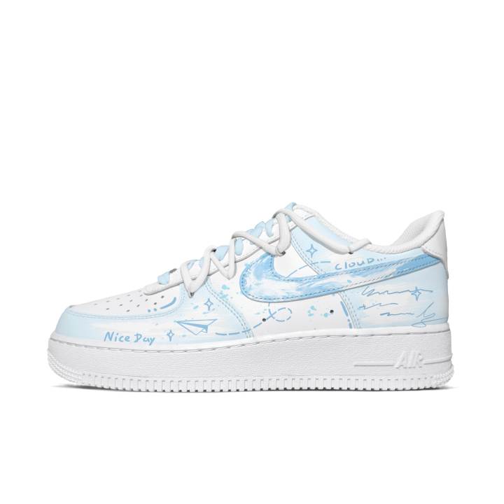 Nike Nike Air Force 1 Skateboard Shoes Men's Low Top Blue/White