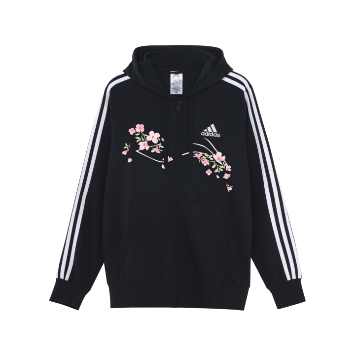 Adidas Adidas ESSENTIALS Jackets Unisex Black Hooded Non Detachable Moderate Straight Fit