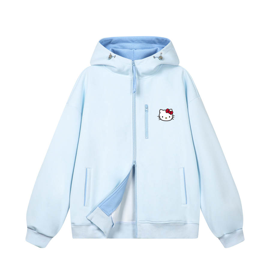Sanrio Hello Kitty Sweatshirts Women's Hooded Non Detachable Moderate Straight Fit