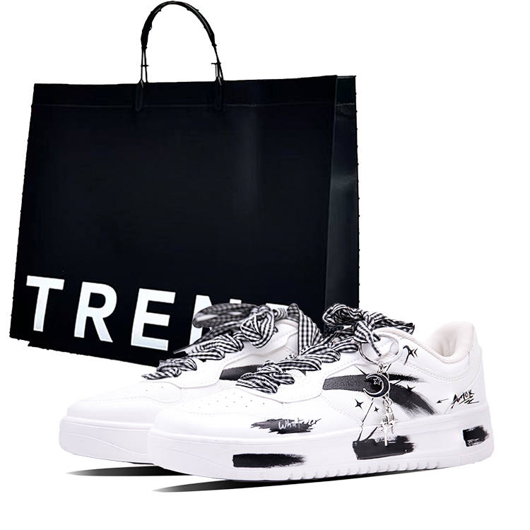 ANTA Skateboard Shoes Unisex Low Top White Black Multicolor