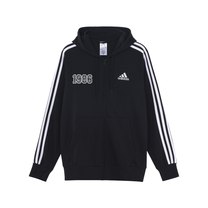 Adidas Adidas ESSENTIALS Jackets Unisex Black Hooded Non Detachable Moderate Straight Fit