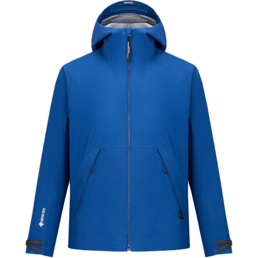 SALOMON Windbreaker Jackets Men's True Blue Hooded Non Detachable Moderate