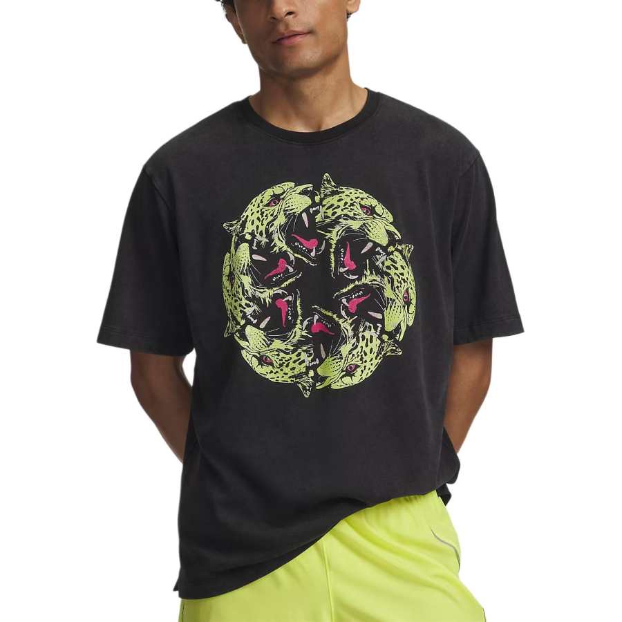 Under Armour HALO Running T Shirts Men's Absolute Black/Reflective 008 Crew Neck Moderate