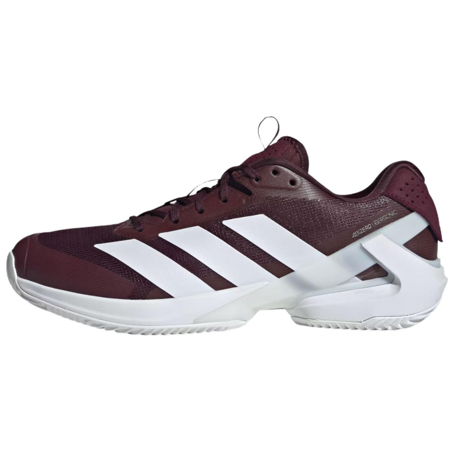 Adidas Adidas Adizero Ubersonic 5 Tennis Shoes Men's Low Top Burgundy/Silver Metal/Black