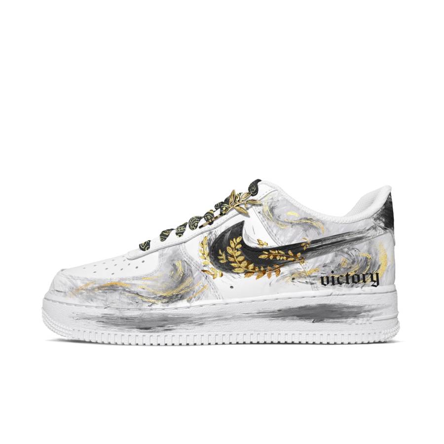 Nike Nike Air Force 1 Skateboard Shoes Men's Low Top Black/Gold