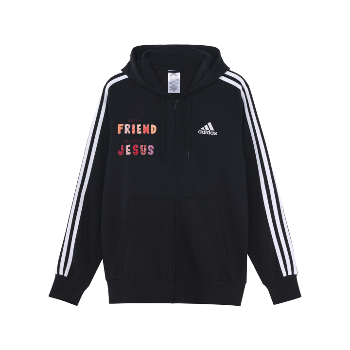 Adidas Adidas ESSENTIALS Jackets Unisex Black Hooded Non Detachable Moderate Straight Fit