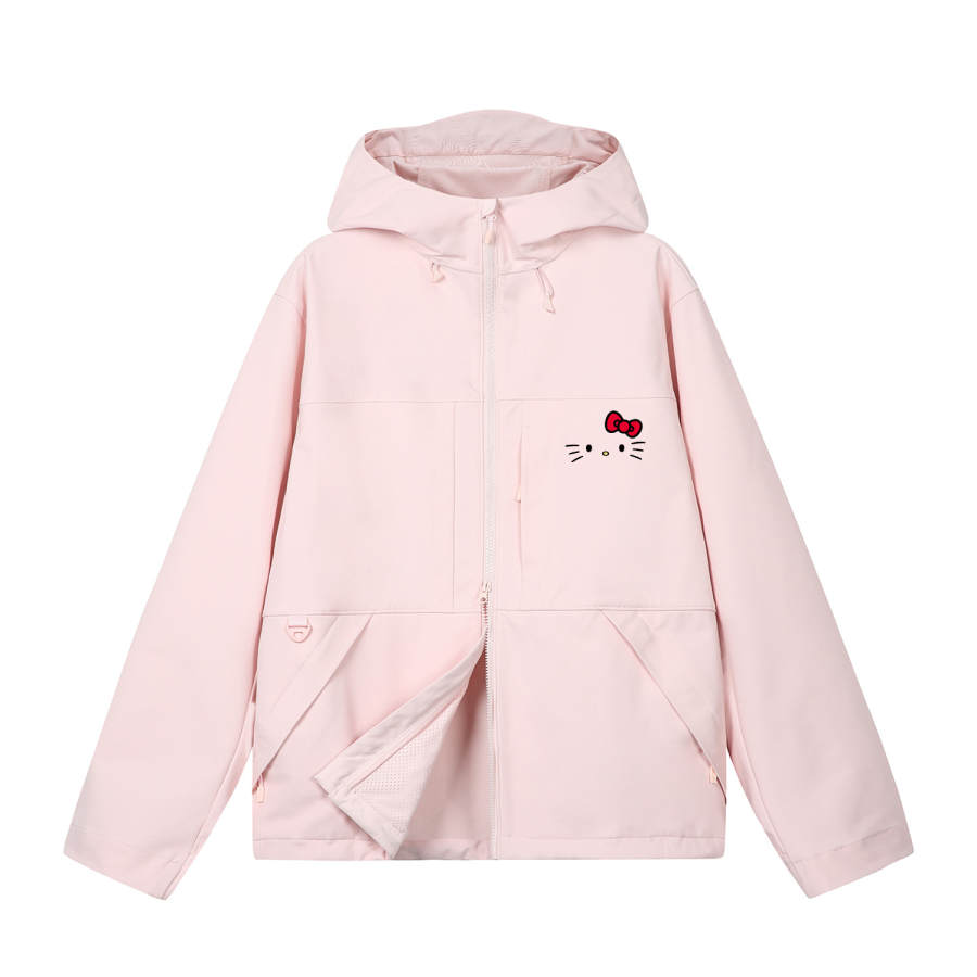 Sanrio Hello Kitty Jackets Women's Hooded Non Detachable Moderate Straight Fit
