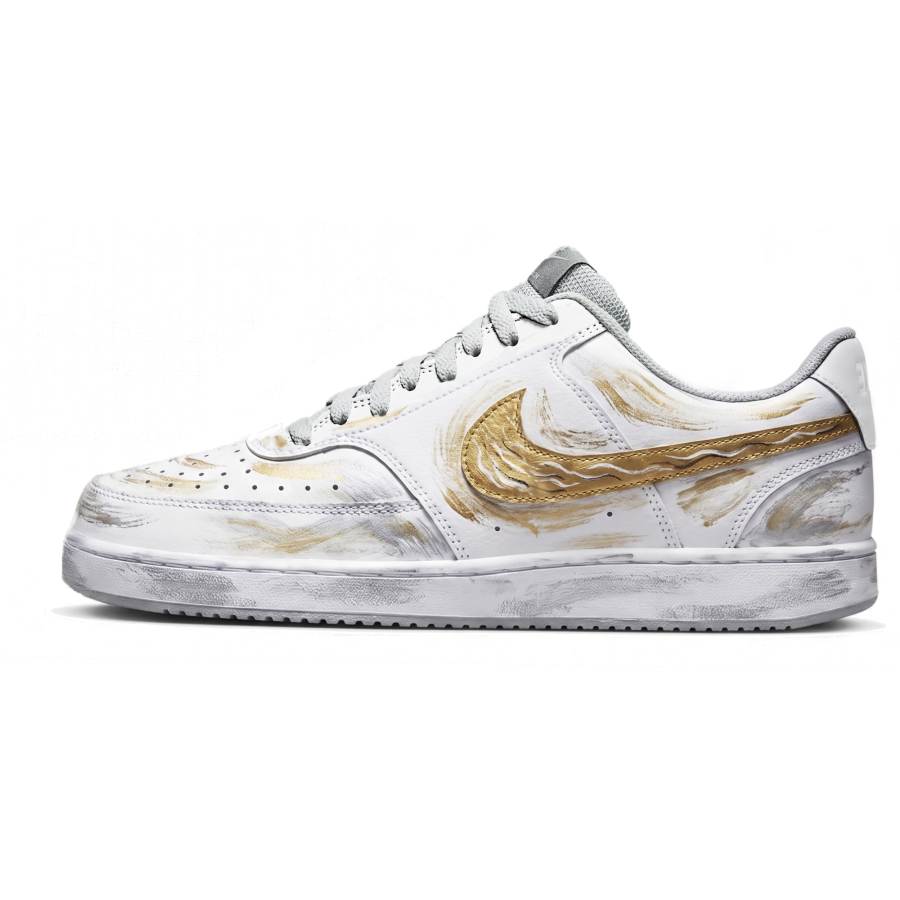 Nike Nike Court Vision Skateboard Shoes Men's Low Top White Gold