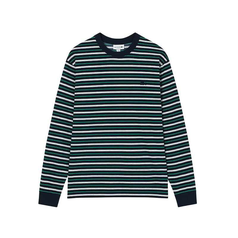 LACOSTE T Shirts Men's SR6/Navy Blue Crew Neck Moderate