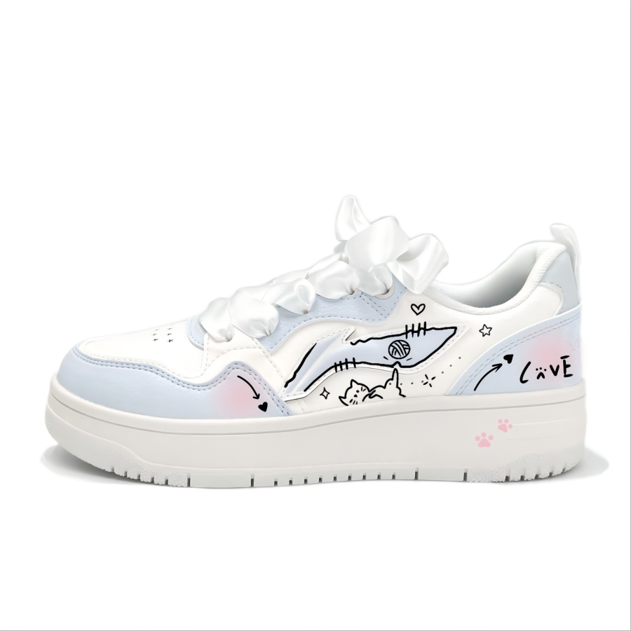 Li-Ning Li Ning Tianji Soft Skateboard Shoes Women's Low Top Pink White