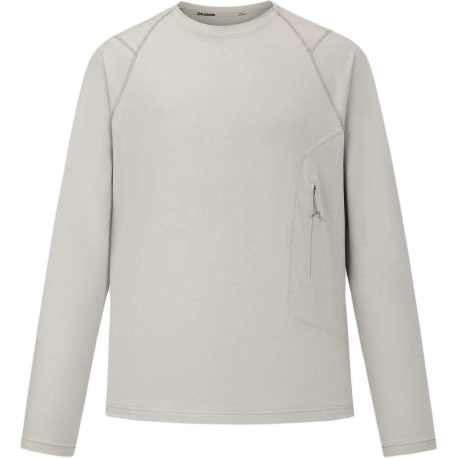 SALOMON Running T Shirts Men's Willow Cotton Gray Crew Neck Moderate