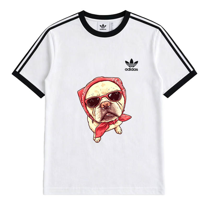 Adidas Originals 3 Stripes T Shirts Unisex White Crew Neck