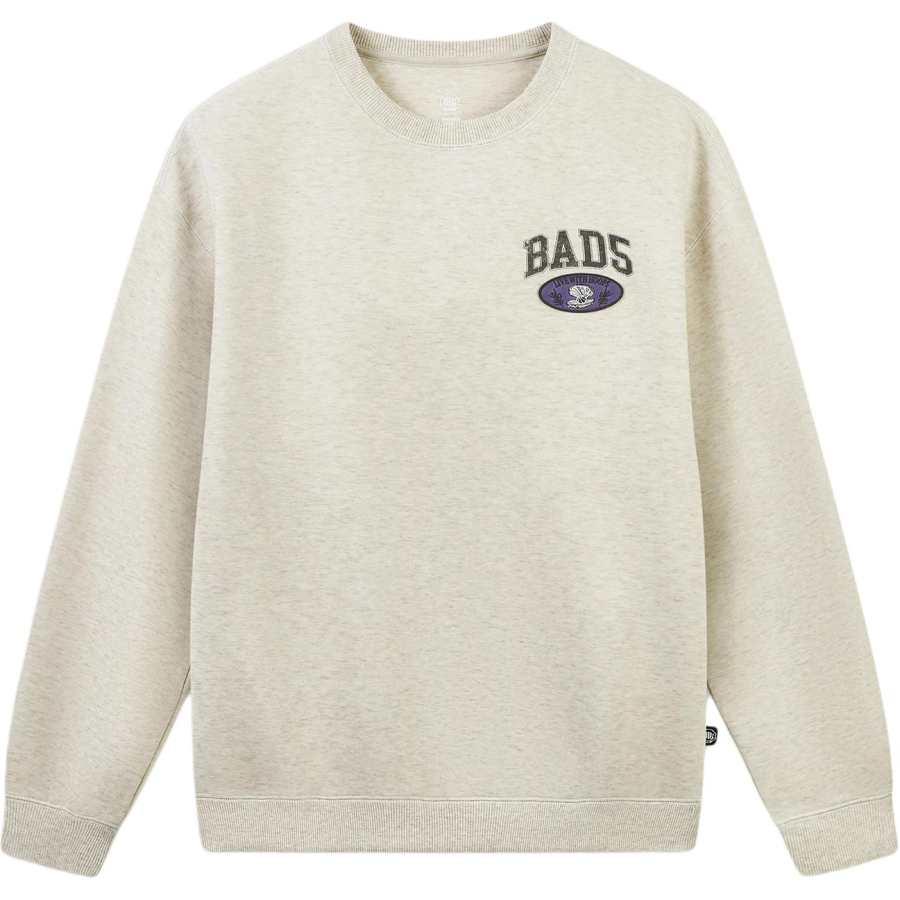 Li-Ning Li Ning Basketball Collection Sweatshirts Men's Heather Gray Light Khaki Crew Neck Moderate Straight Fit