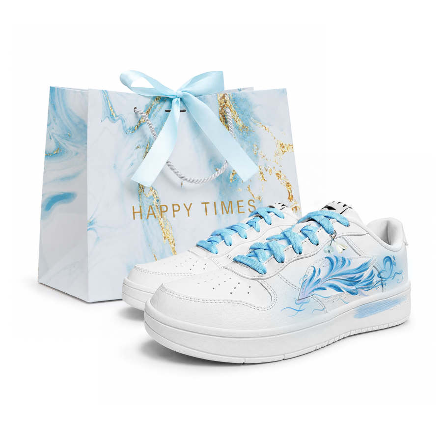 Li-Ning Li Ning Skateboard Shoes Unisex Low Top White Blue Pink