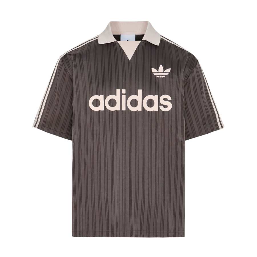 Adidas Originals T Shirts Men's Charcoal Gray Lapel Moderate