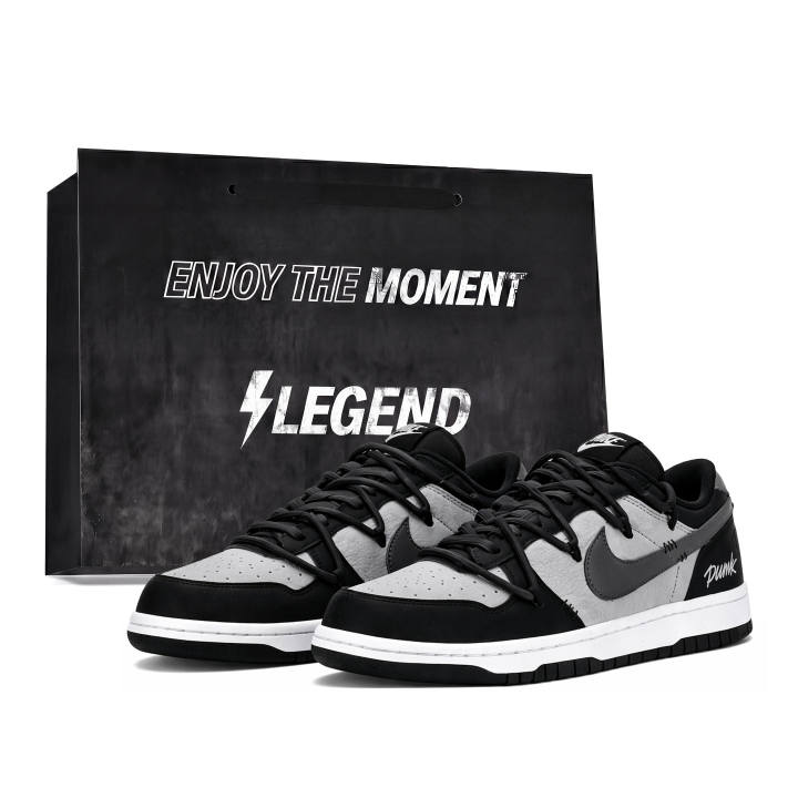 Nike Nike Dunk Skateboard Shoes Men's Low Top Black/Gray/White
