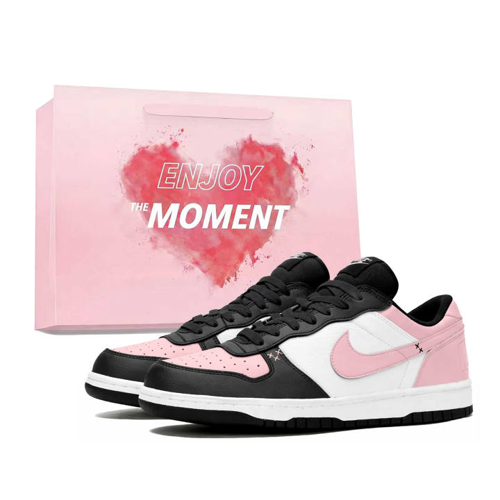 Nike Nike Dunk Skateboard Shoes Men's Low Top Black/White/Pink