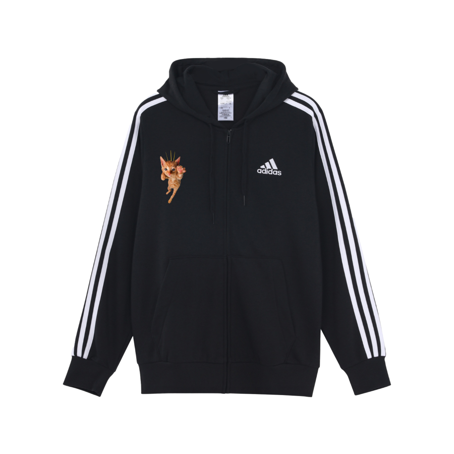 Adidas Adidas ESSENTIALS Jackets Unisex Black Hooded Non Detachable Moderate Straight Fit