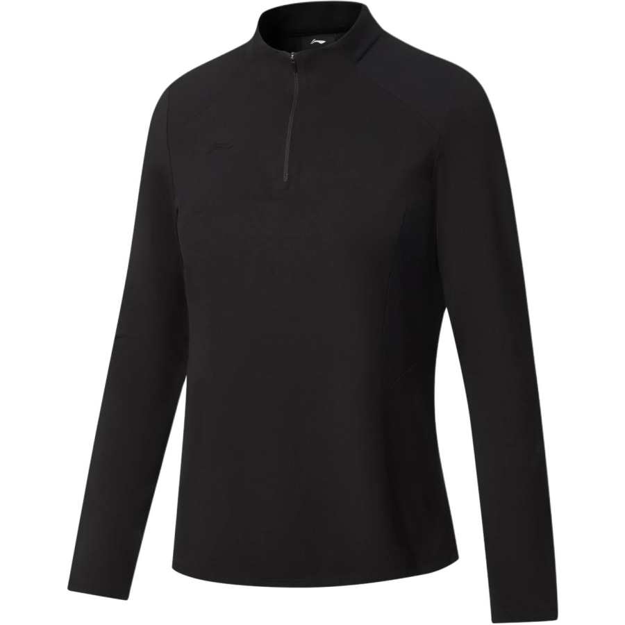 Li-Ning Li Ning Qingmu T Shirts Women's Black Stand Collar Moderate Straight Fit