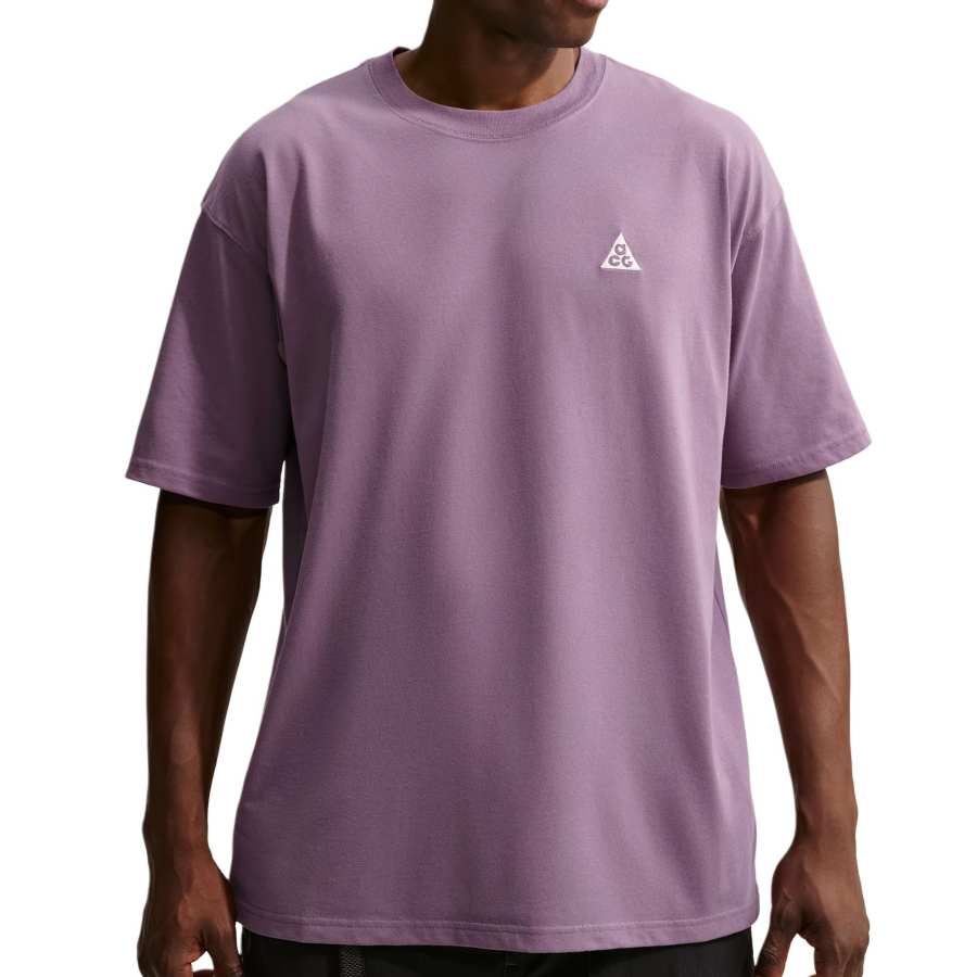 Nike Nike ACG Quick Dry T Shirts Men's Violet Dust Crew Neck Moderate