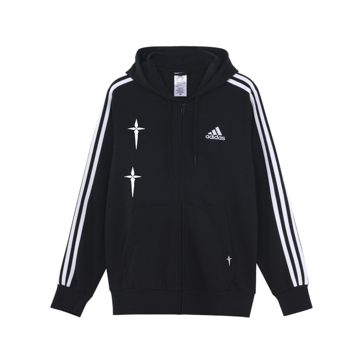 Adidas Adidas ESSENTIALS Jackets Unisex Black Hooded Non Detachable Moderate Straight Fit