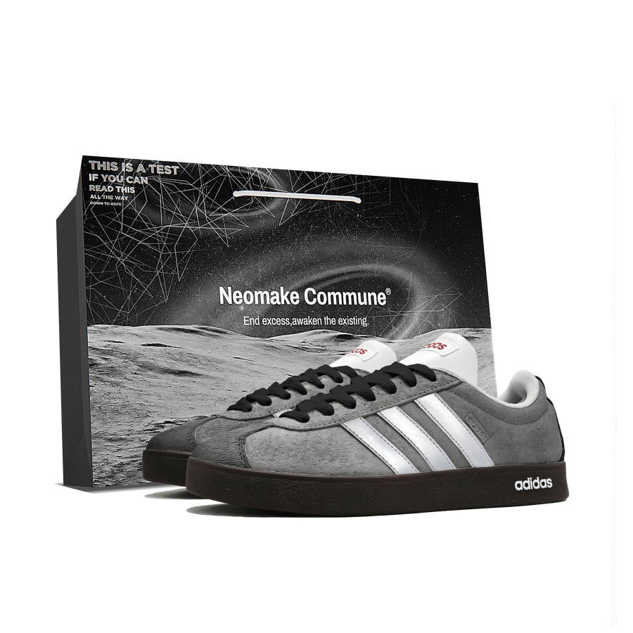 Adidas Adidas VL COURT 2.0 German Army Trainers Unisex Low Top Gray Brown White Black Color Block