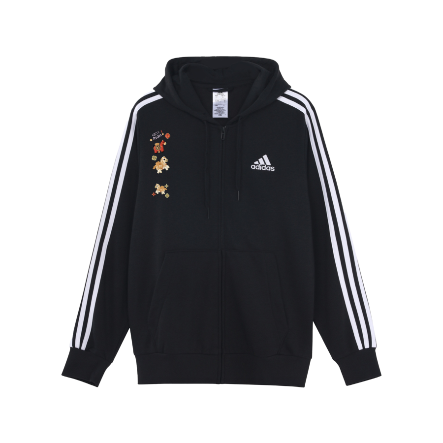 Adidas Adidas Jackets Unisex Black Hooded Non Detachable Moderate Straight Fit