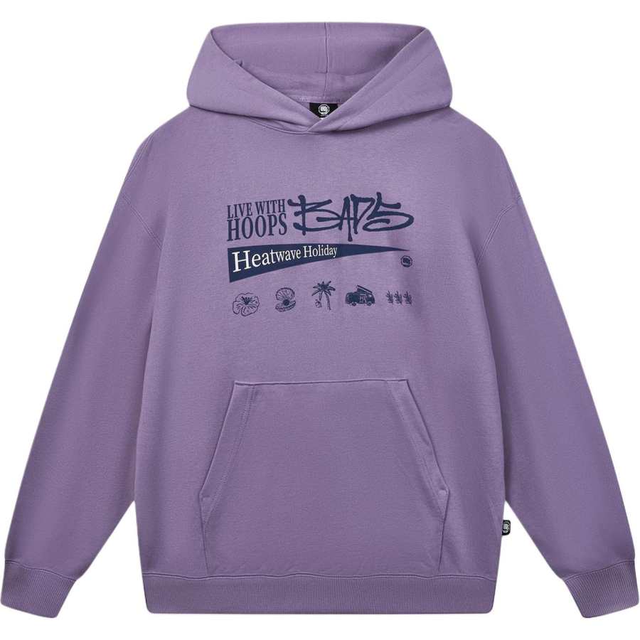 Li-Ning Li Ning Basketball Collection Sweatshirts Men's Ore Purple Hooded Non Detachable Moderate Straight Fit