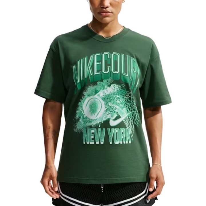 Nike Nike Court Slam T Shirts Women's Fir Green Crew Neck Moderate