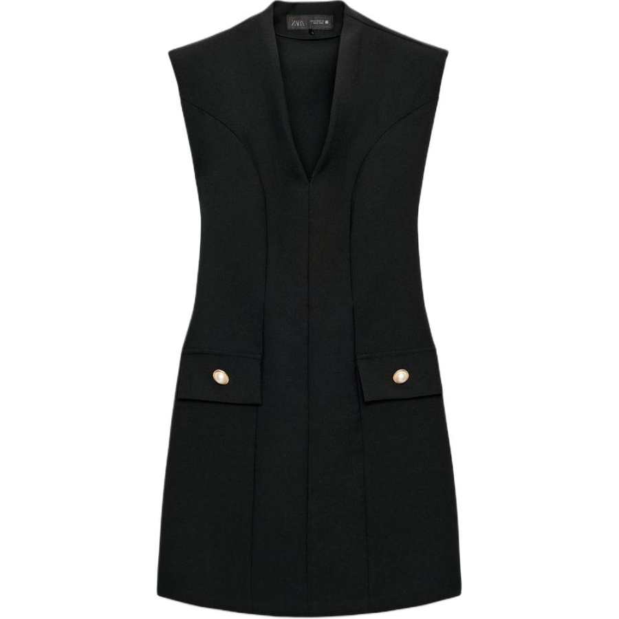 ZARA Sleeveless Dresses Women's Black Moderate