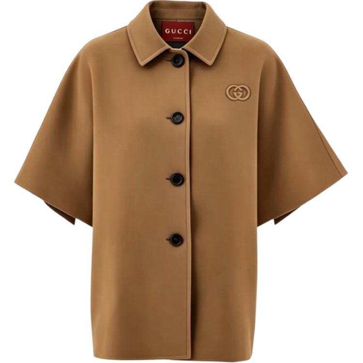 GUCCI Coats Women's Khaki Lapel Moderate